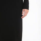 Long Sleeve Fitted T-Shirt Dress In Black