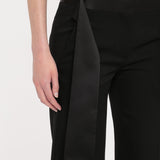 Satin Waistband Trouser In Black