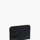 Envelope Card Holder In Midnight Blue Croc Embossed Leather