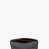 Envelope Card Holder In Midnight Blue Croc Embossed Leather