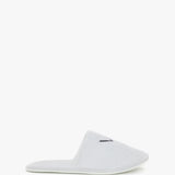 VB Embroidered Towelling Slippers In White