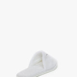 VB Embroidered Towelling Slippers In White