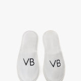 VB Embroidered Towelling Slippers In White