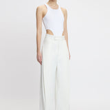 High Leg Bodysuit In White