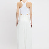 High Leg Bodysuit In White