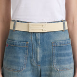 Tonal Jumbo Dorian Belt In Ivory Smooth Leather