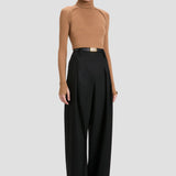 High Neck Jumper In Dark Camel
