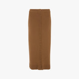 Button Midi Skirt In Camel