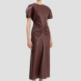 Bela Midi Dress In Burgundy