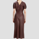 Bela Midi Dress In Burgundy