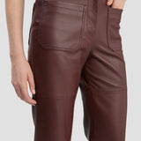 Leather Alina Trouser In Burgundy