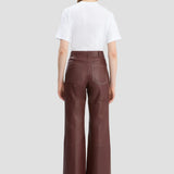 Leather Alina Trouser In Burgundy