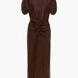 Bela Midi Dress In Burgundy
