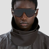 Visor Sunglasses In Striped Wine
