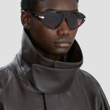 Visor Sunglasses In Striped Wine