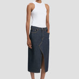 Kick Pocket Denim Skirt In Light Rinse