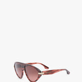 Visor Sunglasses In Striped Wine