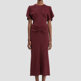 Bela Midi Dress In Cinnabar Red