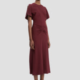 Bela Midi Dress In Cinnabar Red