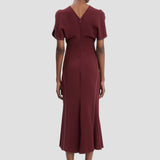 Bela Midi Dress In Cinnabar Red