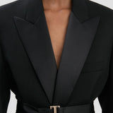 Belted Tailored Jacket In Black