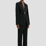 Belted Tailored Jacket In Black