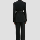 Belted Tailored Jacket In Black