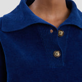Collared Jumper In Bright Navy