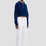 Collared Jumper In Bright Navy