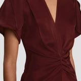 Eve Midi Dress In Burgundy