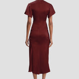 Eve Midi Dress In Burgundy