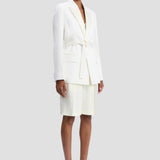 Belted Tailored Jacket In Ivory