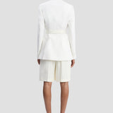 Belted Tailored Jacket In Ivory