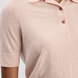Polo Top In Pale Rose