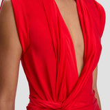 Twist Dress In Cardinal Red