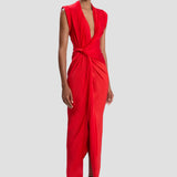 Twist Dress In Cardinal Red