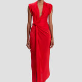 Twist Dress In Cardinal Red