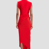 Twist Dress In Cardinal Red