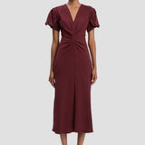 Eve Midi Dress In Cinnabar Red