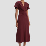 Eve Midi Dress In Cinnabar Red