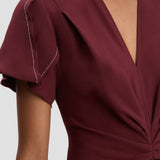 Eve Midi Dress In Cinnabar Red