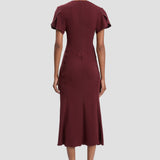 Eve Midi Dress In Cinnabar Red
