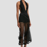 Halter Neck Bodysuit In Black