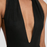 Halter Neck Bodysuit In Black