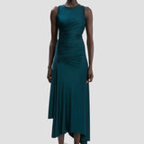 Twist Dress In Dark Teal