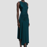 Twist Dress In Dark Teal