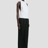 Backless Bib Top In White