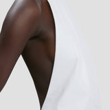 Backless Bib Top In White