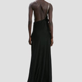 Chain Halter Gown In Black