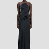 Chain Halter Gown In Navy